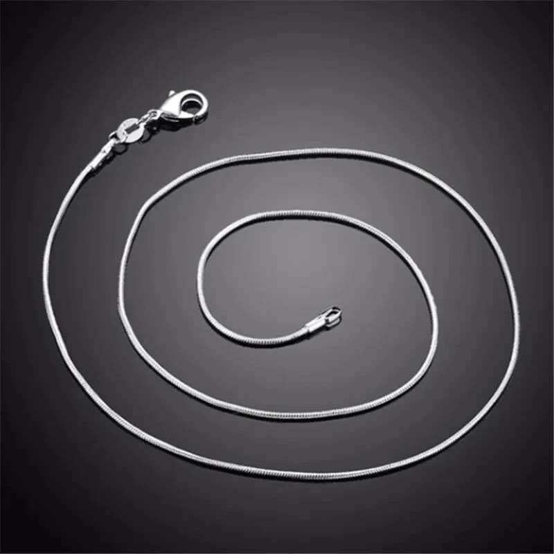 Chain Silver Necklace Rope Sterling Italian 16-30in Unisex Women Stainless Steel
