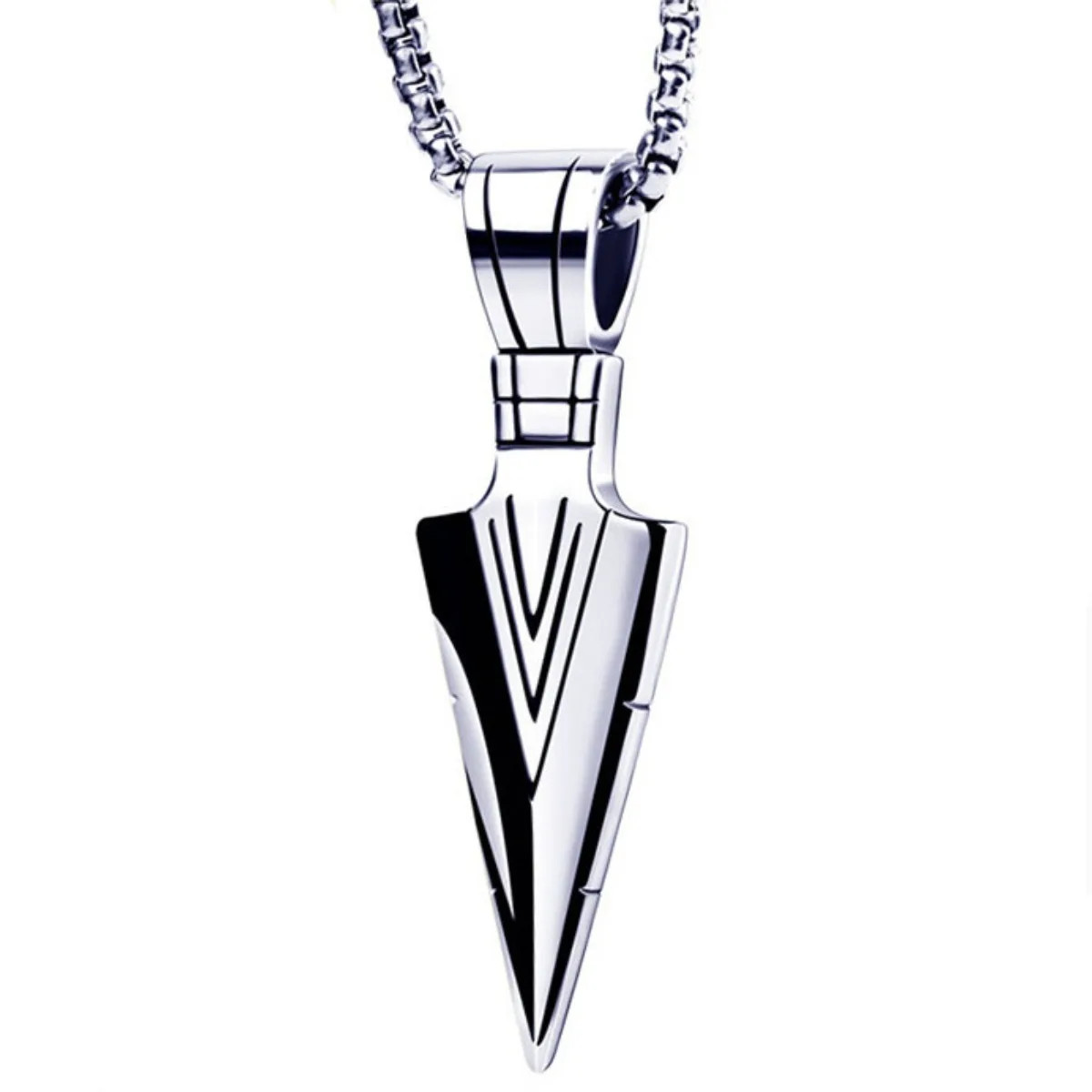 Men’s Punk Pendant Stainless Steel Necklace Minimalism Hip Hop Style Jewelry Cha