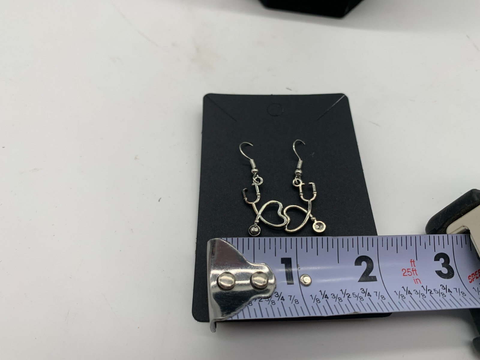 Metal Silver Stethoscope Dangle Earring Set DD01B10119