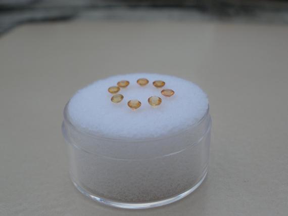 8 Orange Natural Sapphire Round Loose Faceted Gems 2.5mm each