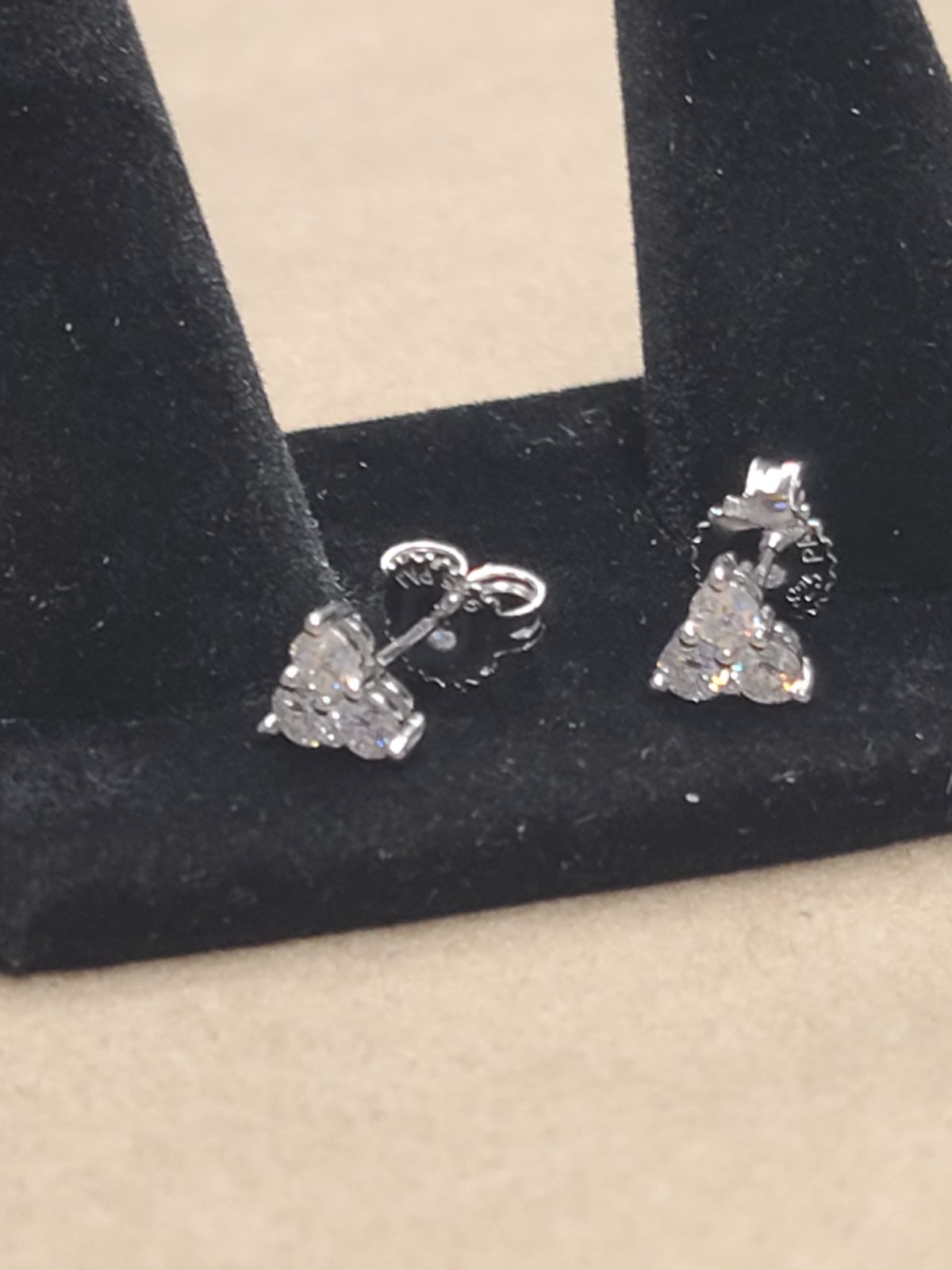 Moissanite Platineve Three Stone Earrings 0.60ctw DEW