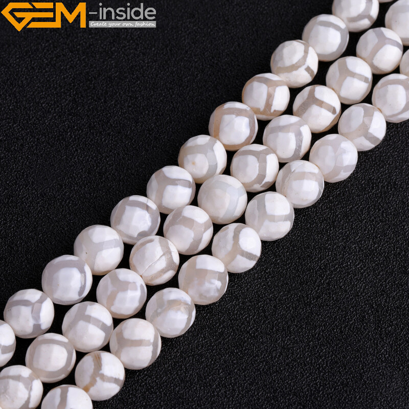 Natural Faceted Multi Color Strip Agate Loose Beads Jewelry Making 15” Strand
