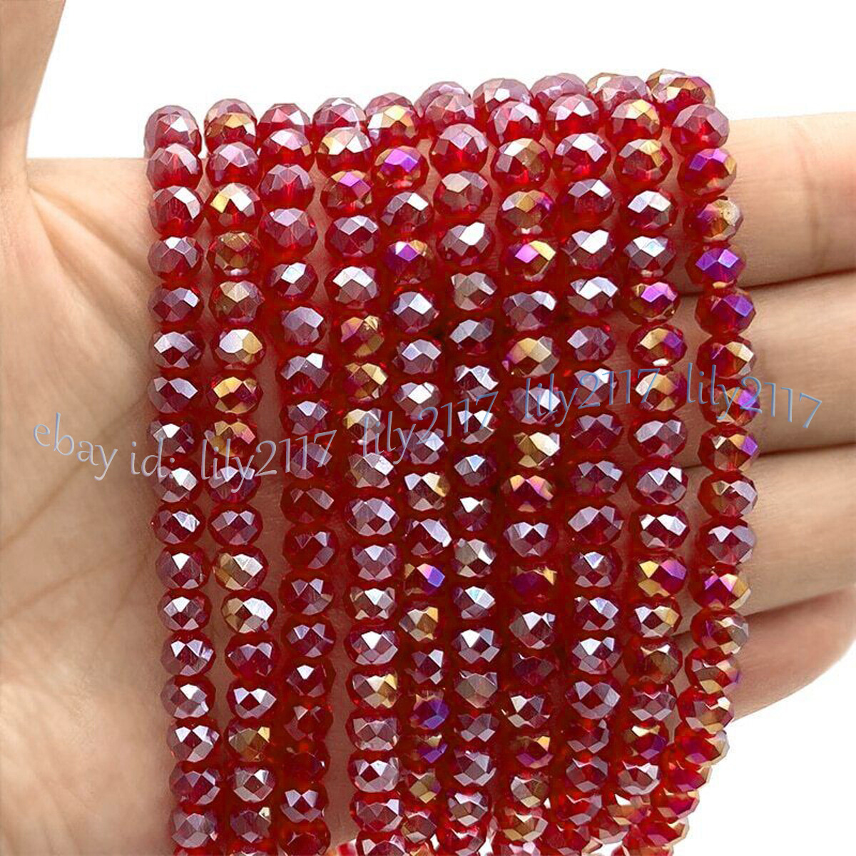 Wholesale Faceted Crystal Glass Rondelle Spacer Loose Beads For Jewelry Making
