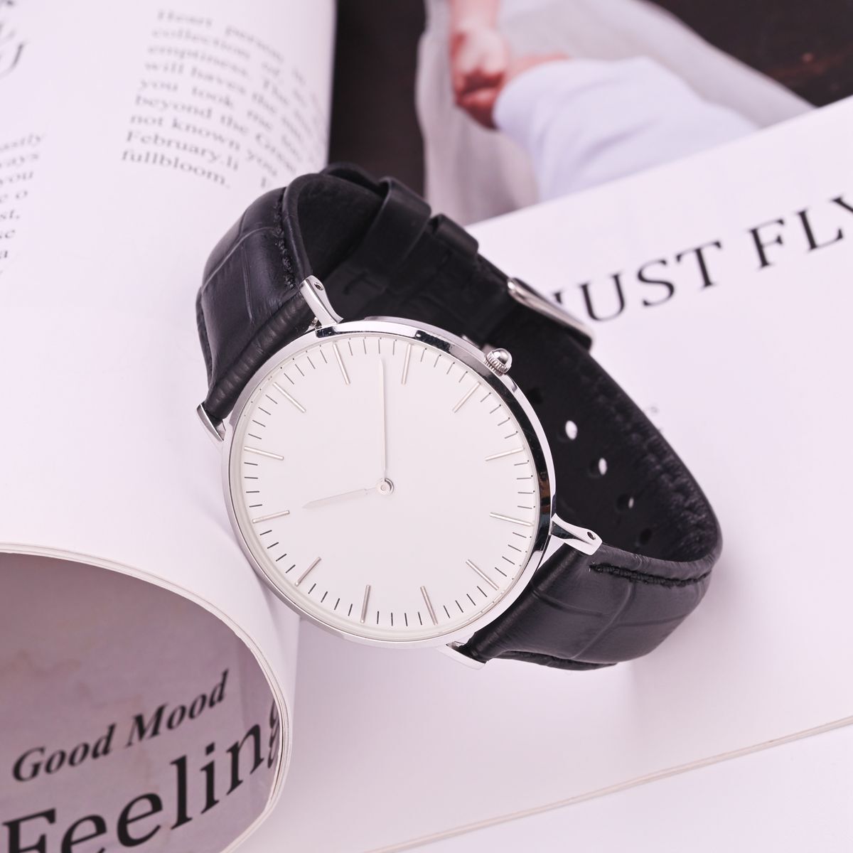 WOCCI Alligator Grain Calfskin Leather Watch Strap 18mm 20mm 22mm 24mm for Men