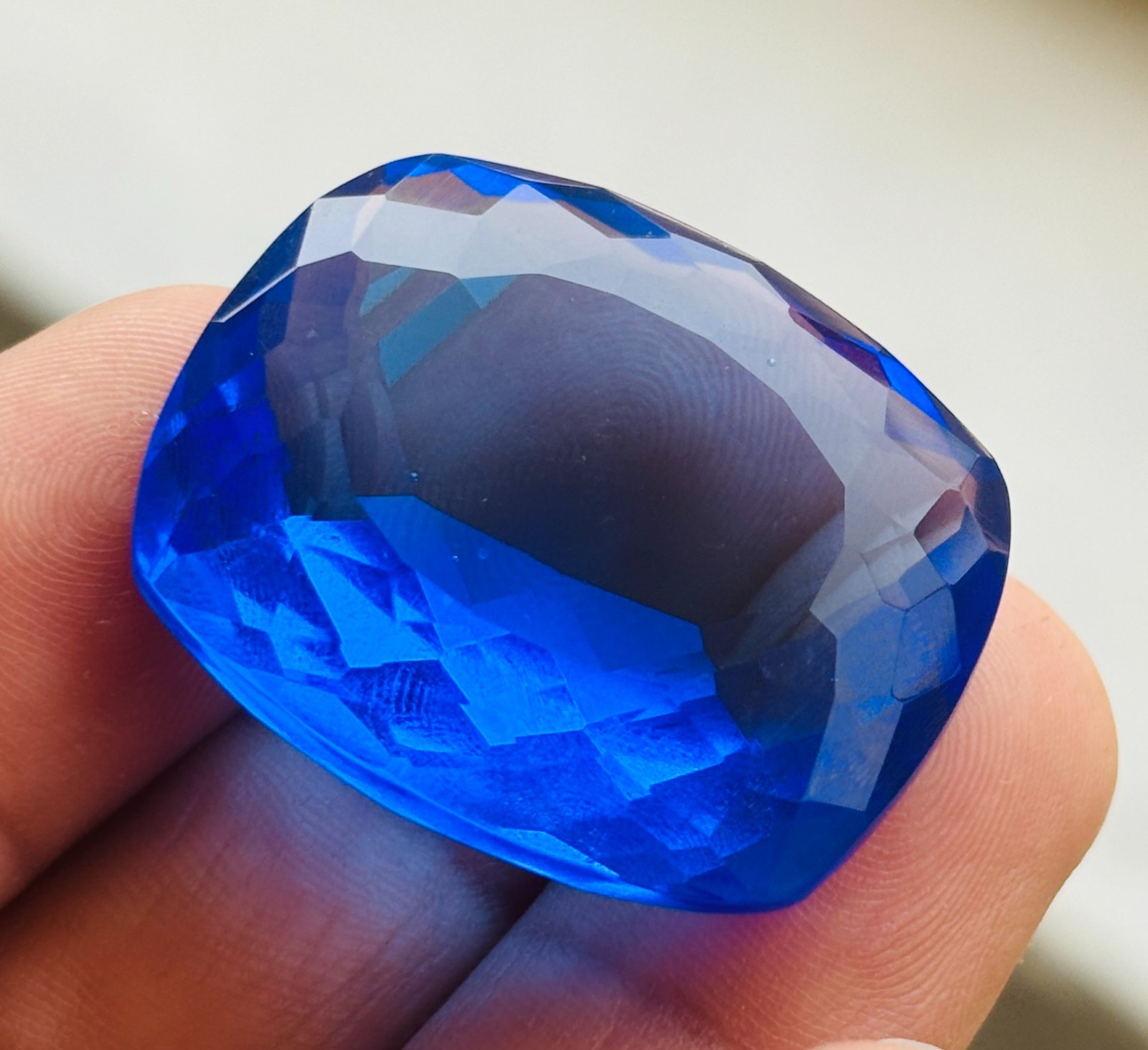 Natural Certified 87 Cts Cushion Shape Kashmiri Sapphire Loose Gemstone