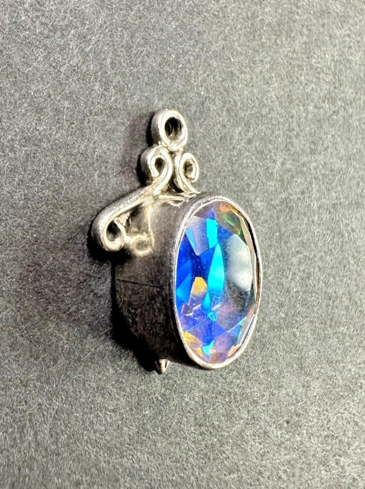 Shiny rainbow colored sparkly 925 pendant AS IS Read Condition