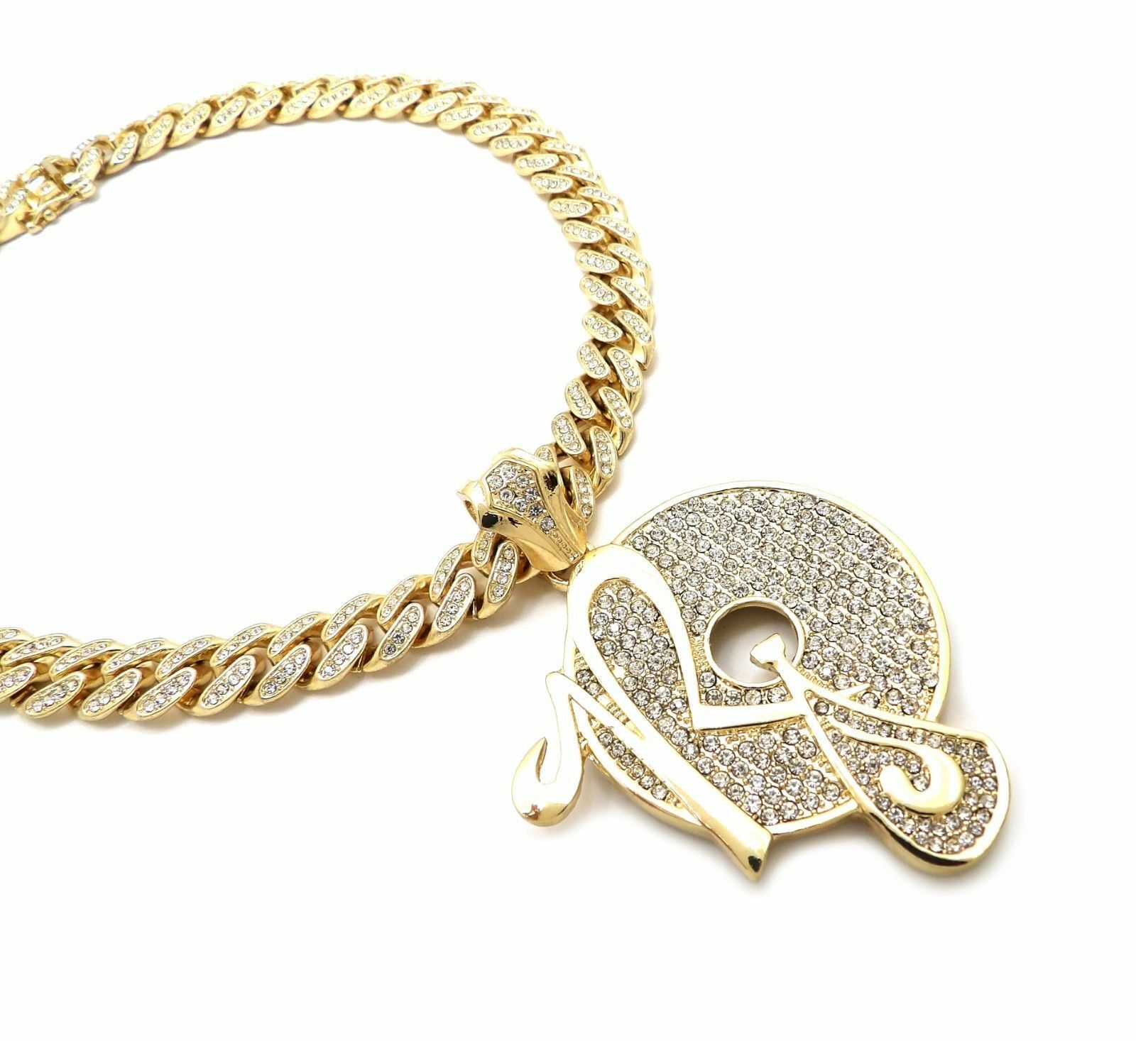 ROCAFELLA Large Pendant & Iced Cubic Zirconia Cuban Chain Hip Hop Style Necklace
