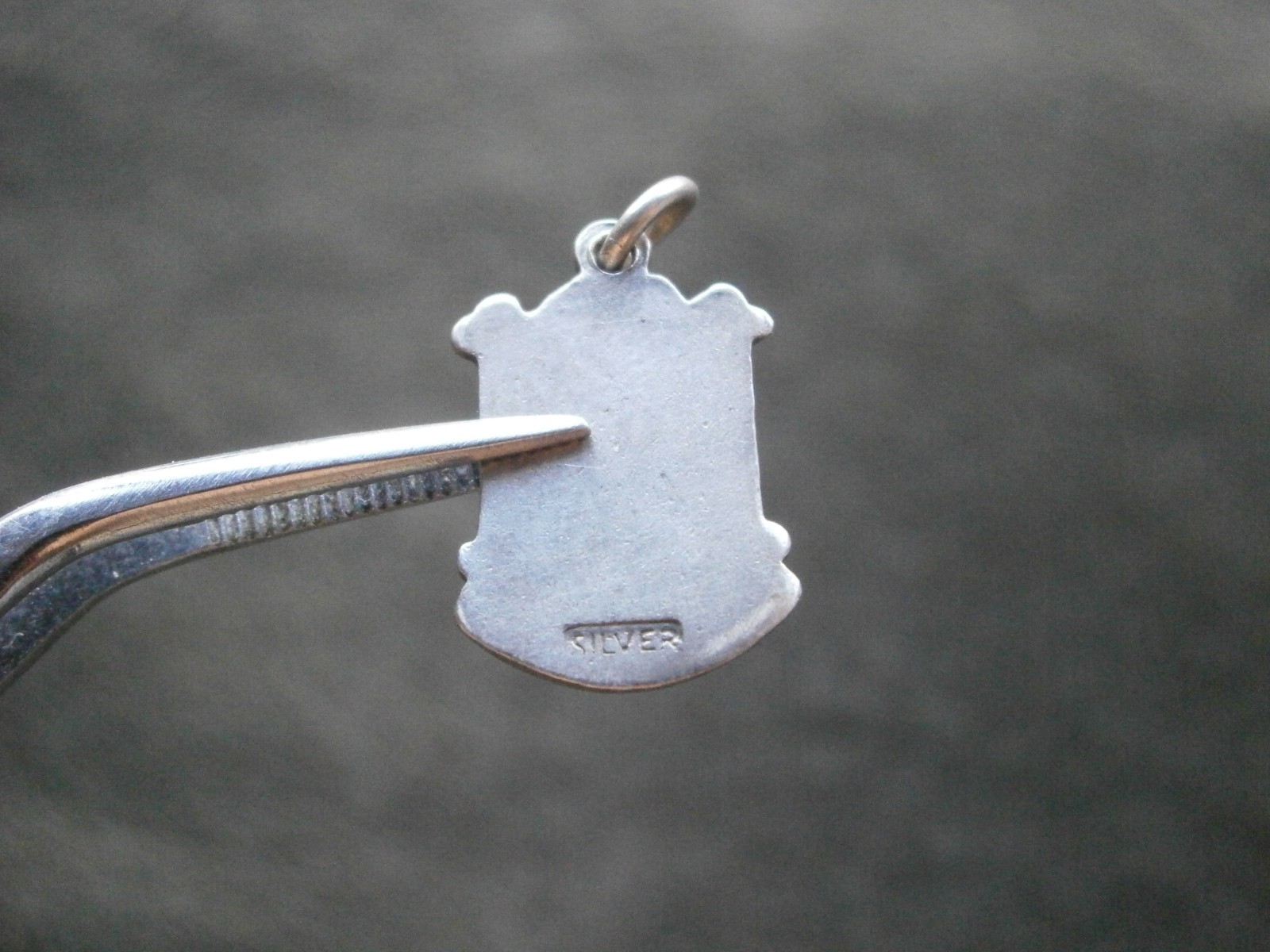 Great Britain Vintage Sterling Silver Enamel Travel Shield Crest Charm 1.5g