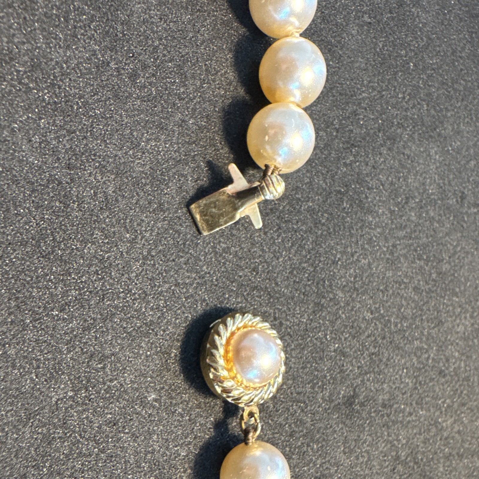 Imitation Faux Pearl Beaded Necklace White Round Ball/Bead Chain Barrel Clasp