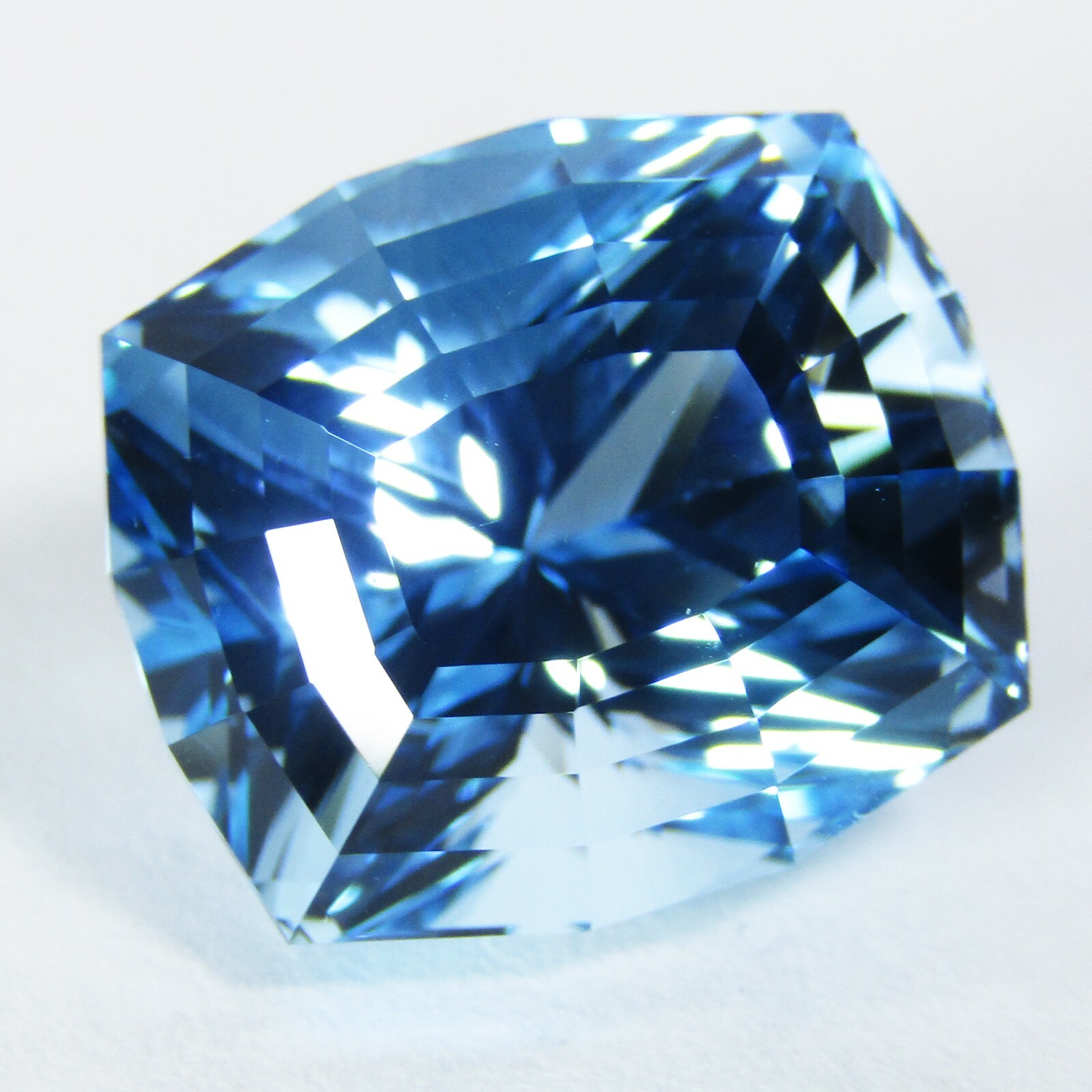 31.70Cts Striking Natural Baby Blue Topaz Cushion Spider Cut Brazil Gemstone-VDO