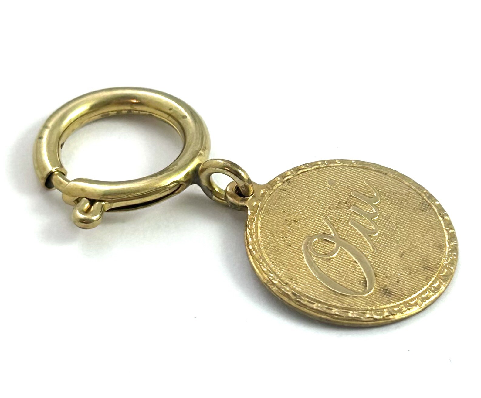 Vintage Oui Charm Clip Tarnished Brass Vintage Jewelry French Yes Oui Clip Charm