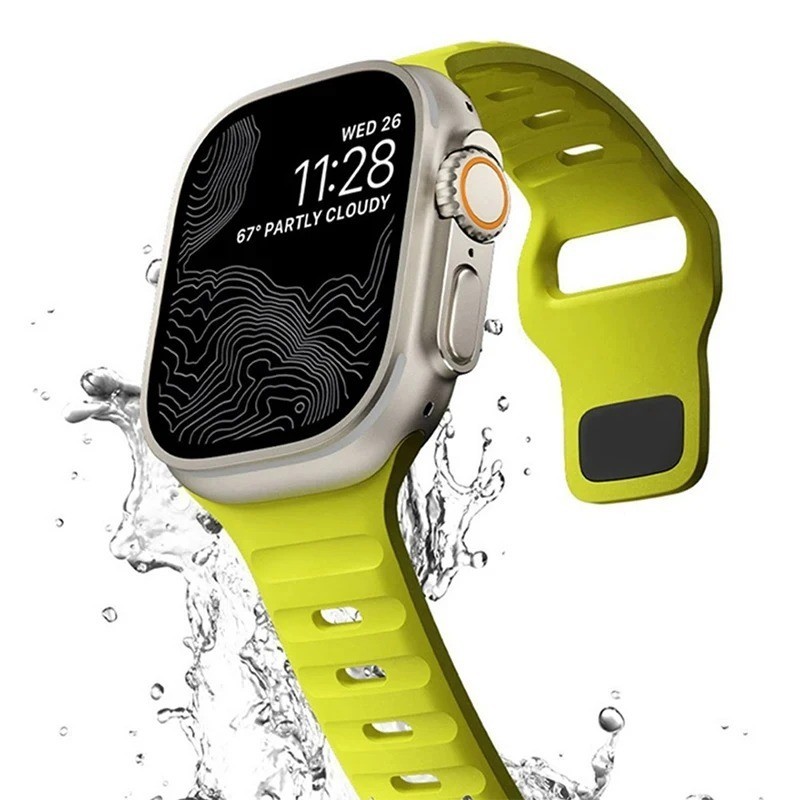 For Apple Watch Series Ultra 3 11 10 9 8 7 iWatch 49mm Silicone Sport Band Strap