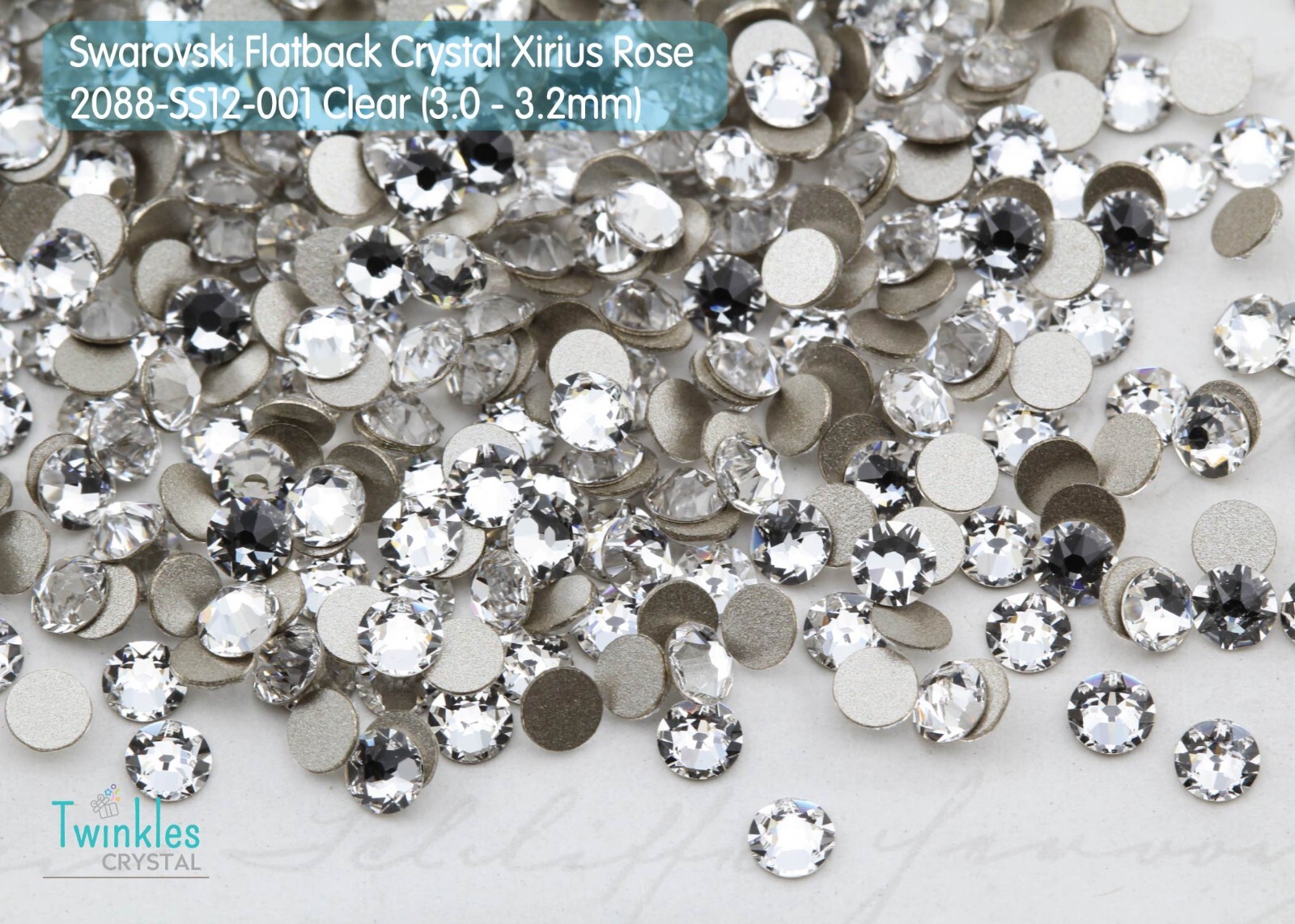 3mm (24-144pcs) Clear – Swarovski FlatBack Crystal Foil – 2088-SS12-001F