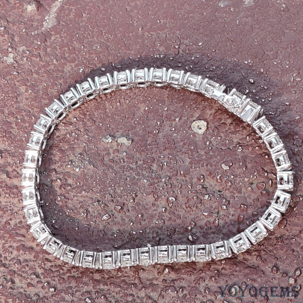 7′ Inch Long Tennis Wedding Bracelet 7.00 Carat Round Cut Solid 14K White Gold