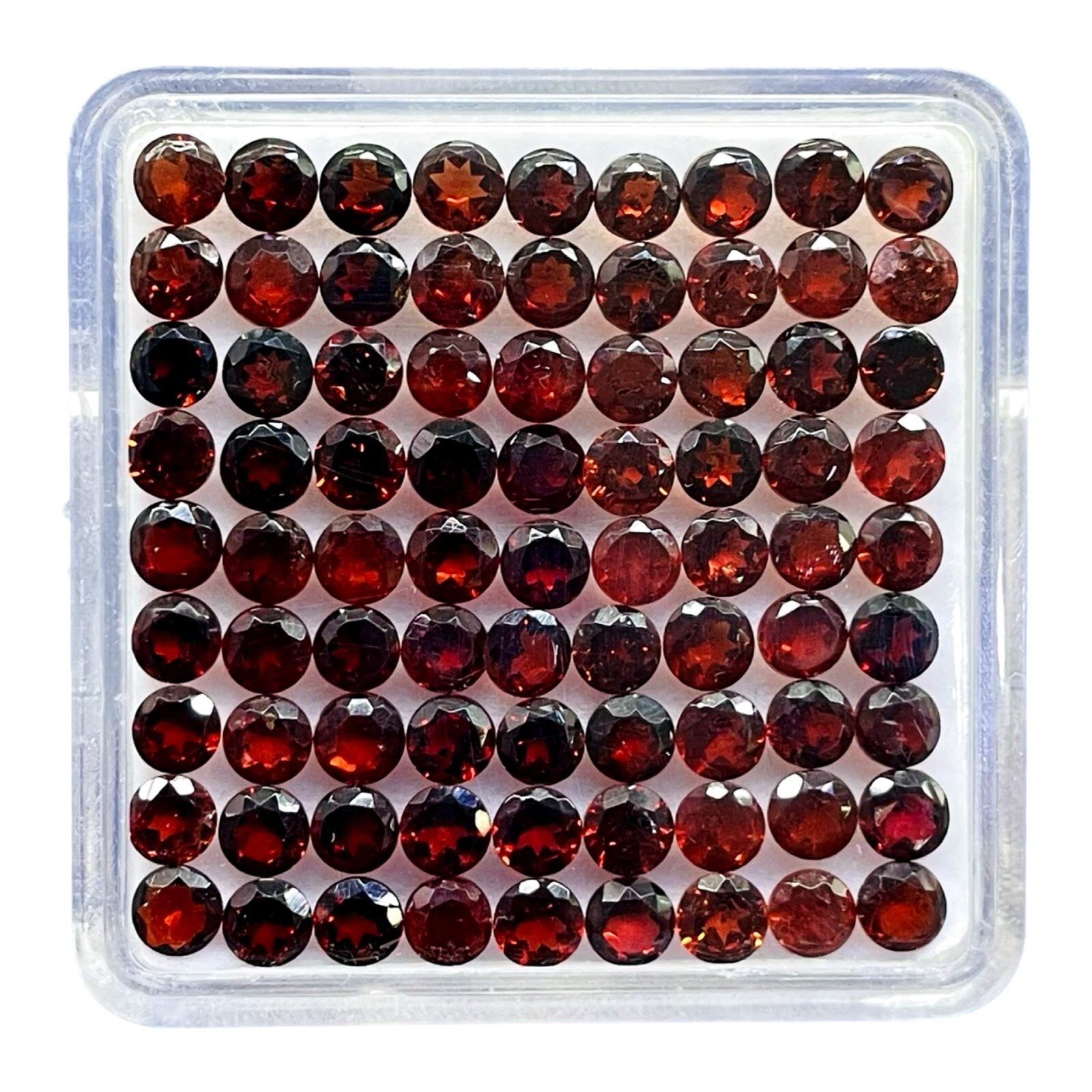 50 Pcs Natural Mozambique Garnet 4mm Round Cut Loose Untreated Gemstones Lot