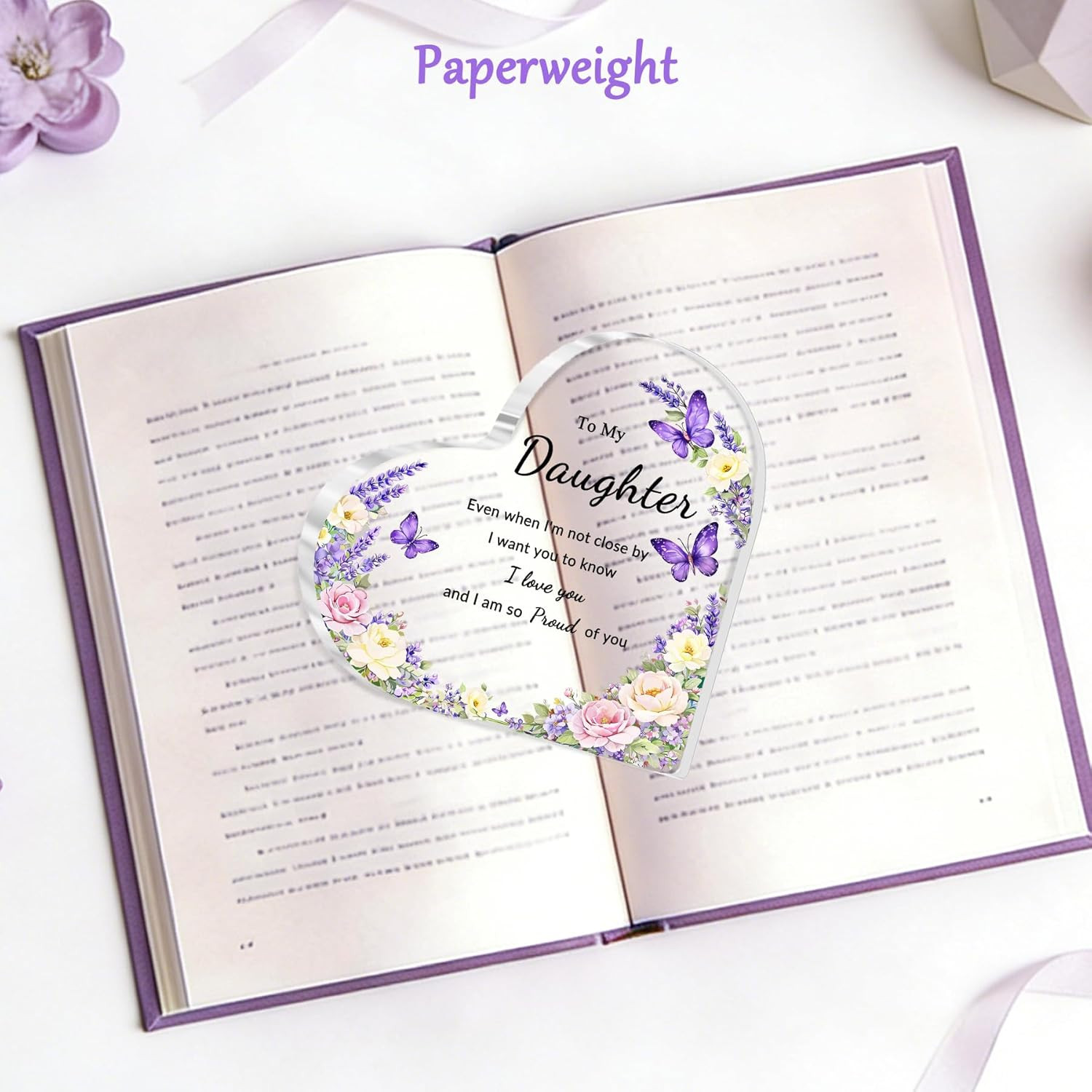 Birthday Gifts for Daughter, Daughter Gifts – to My Daughter Acrylic Heart Plaqu