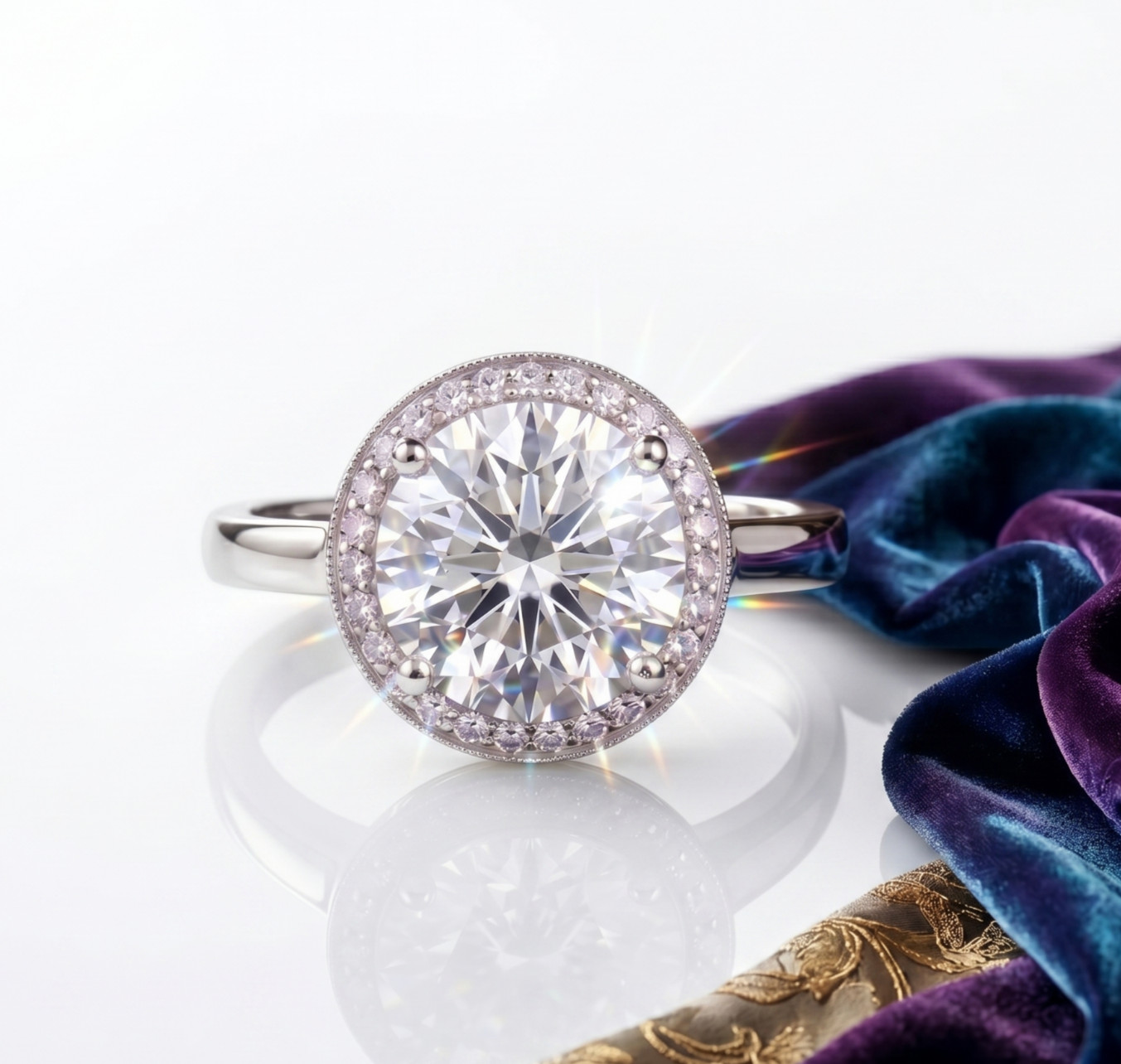 RARE 6.00 Ct Certified Round Shape White Natural Diamond Ring White Gold Finish