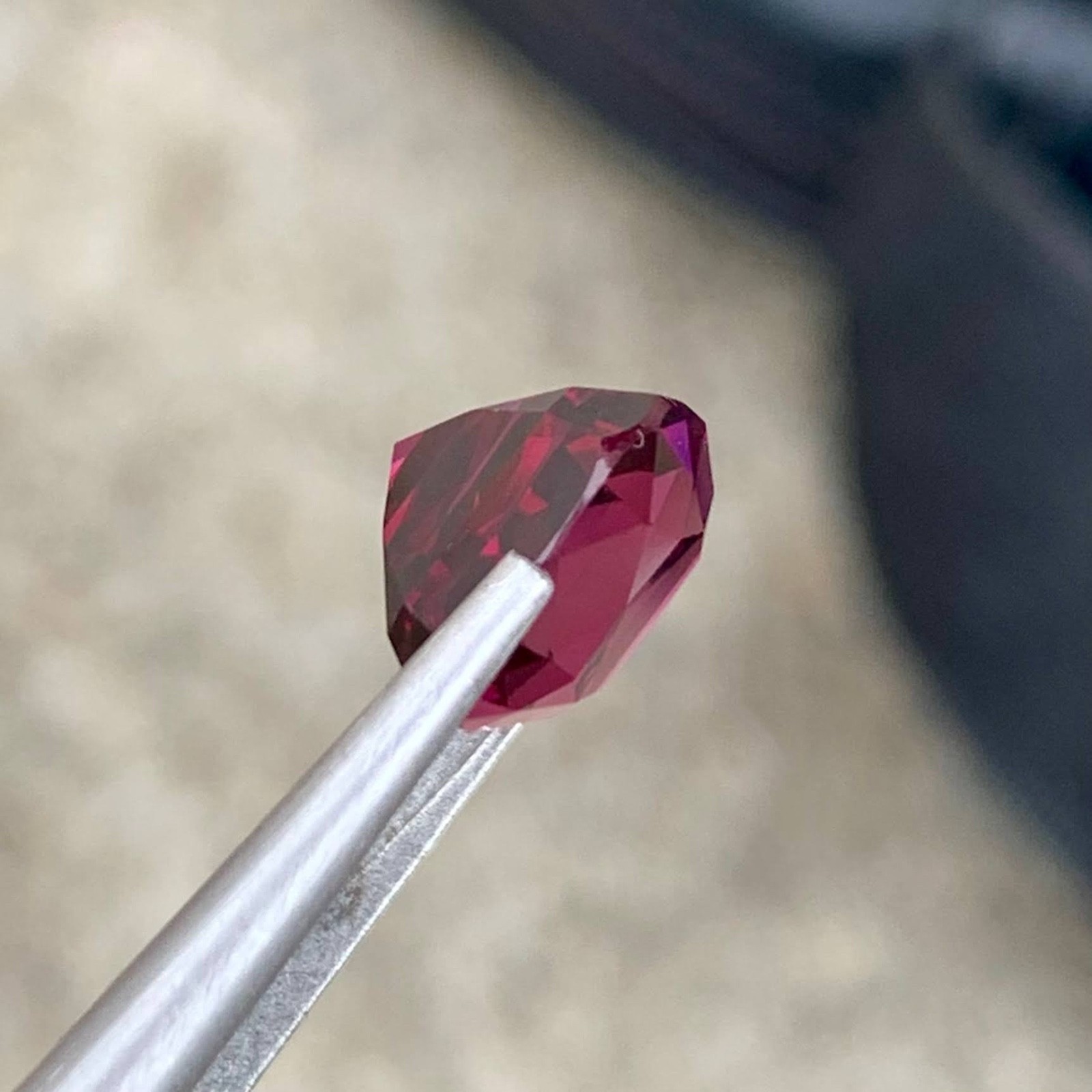 6.18 Carats Natural Bright Rose Pink Garnet Cushion Cut From Tanzania