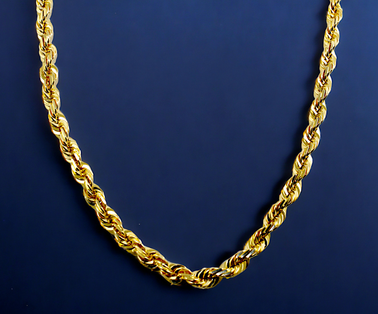 10K Yellow Gold SOLID Rope Bracelet Chain Diamond Cut Men Women 1mm-10mm 7″-9″