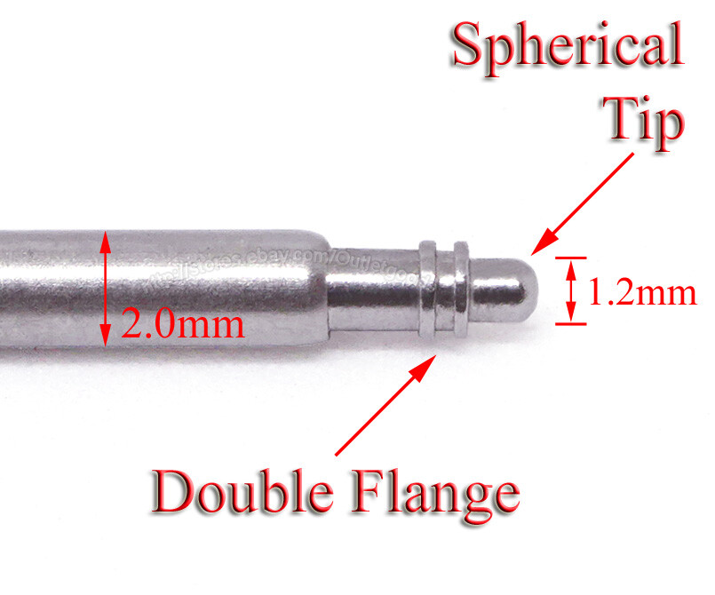 20mm 22mm 24mm Heavy Duty 2.0mm Spring Bar w/ 1.2mm Tip for Citizen Seiko Diver