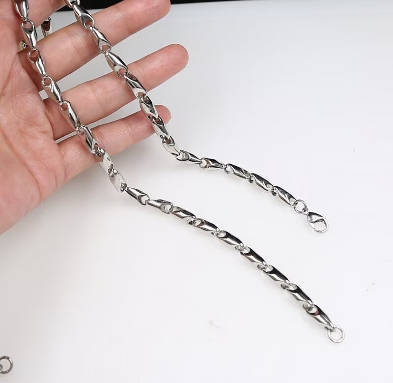 70g Men Stainless steel Titanium plated Flat Thick Chain Necklace 55cm/22inch