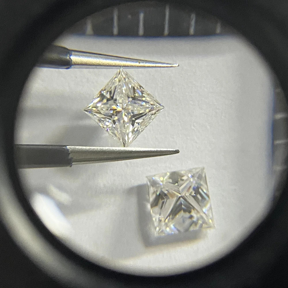 Moissanite Princess Loose Stone D Color VVS1 GRA Certified 3mm-14mm 0.1CT-10CT