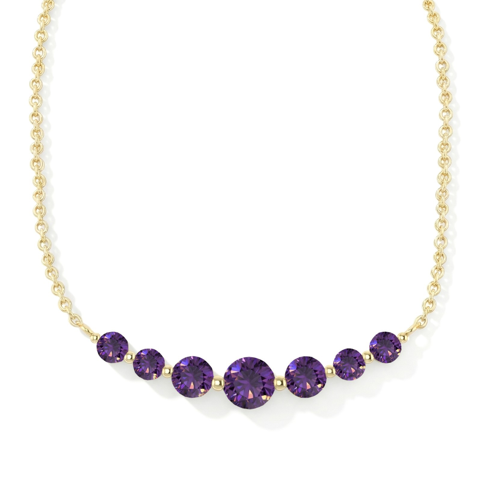 Natural Amethyst Necklace, Purple Gemstone Bar Necklace, Minimalist Jewelry Gift