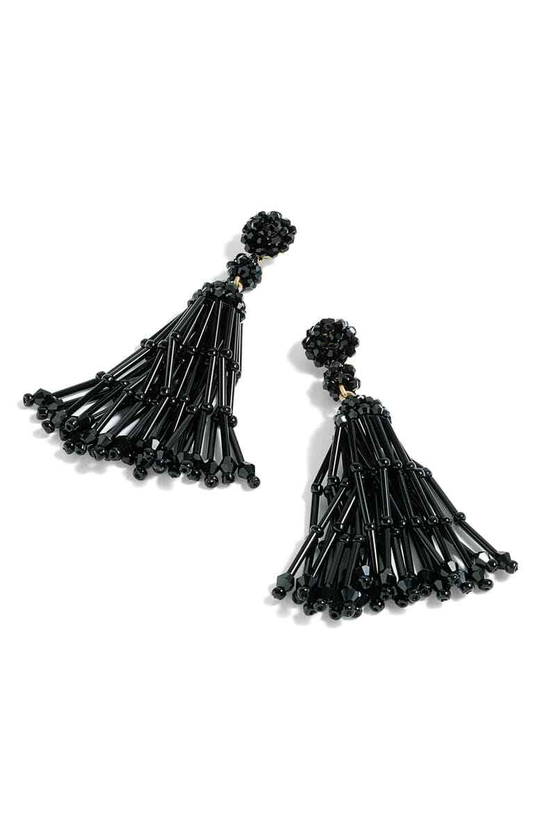 J.crew Women’s Black Long Tassel Earrings W1046 One Size