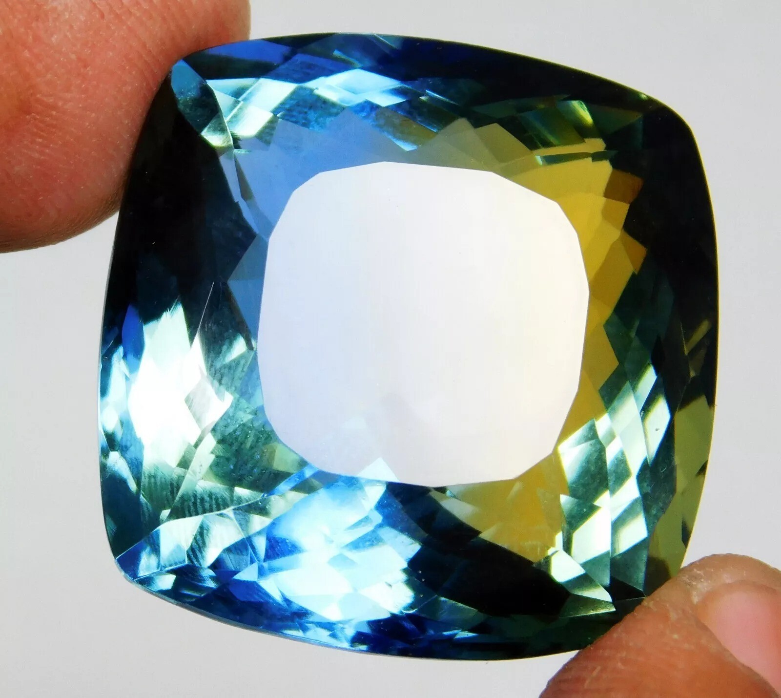 Tourmaline Bi-Color Cushion Cut Natural 58-60 Ct Loose EGL Certified Gemstone