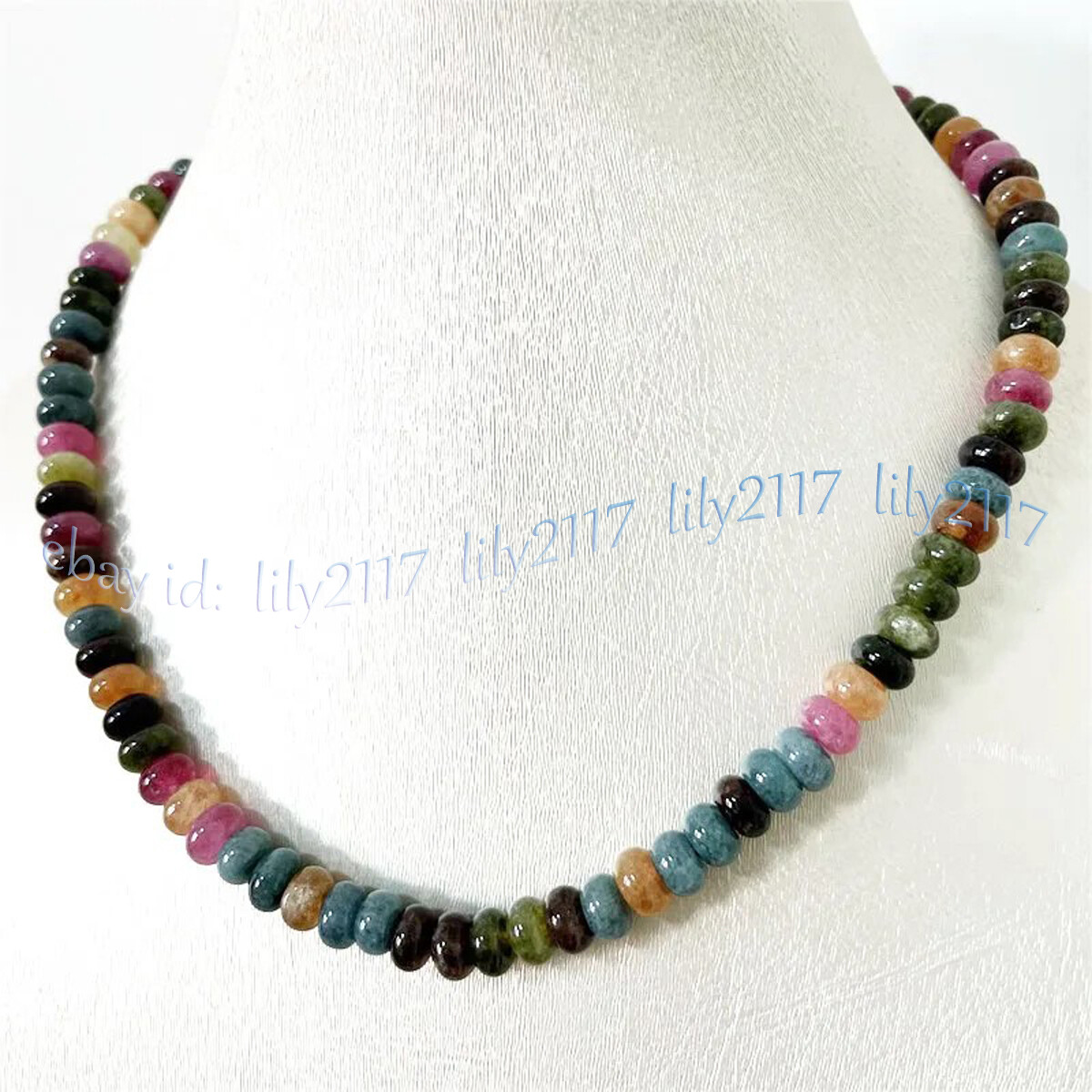 Natural Colorful Tourmaline Rondelle Gems Beads Necklace Bracelet Earrings Set