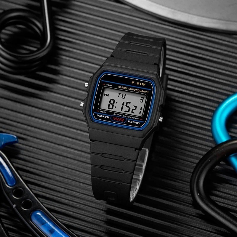 F-91W Style Digital Watch Men Women Unisex Retro Sport Stopwatch Alarm Lig