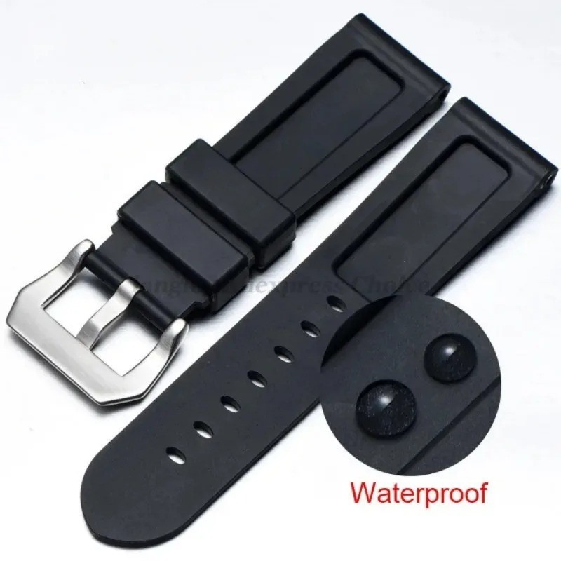Silicone Rubber Watch Band Sport Replacement Strap 20mm 22mm 24mm 26mm