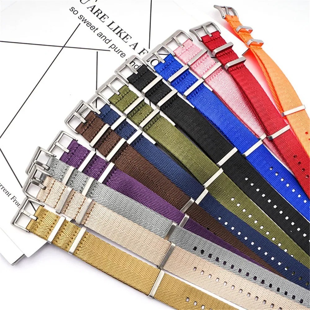 18mm 20mm 22mm 24mm Canvas Military Nylon Watch Strap Band