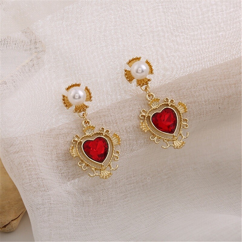 Fashion exquisite Love Heart Drop Dangle earrings 925 Silver