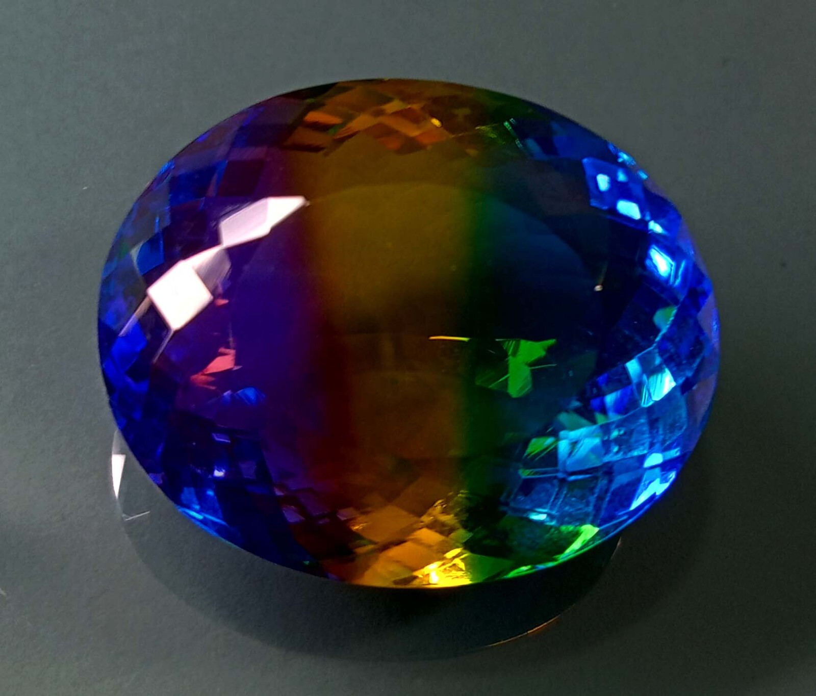 Bi-Colour 86-88 Ct Oval Cut Tourmaline Natural Certified Loose Gemstone KH443