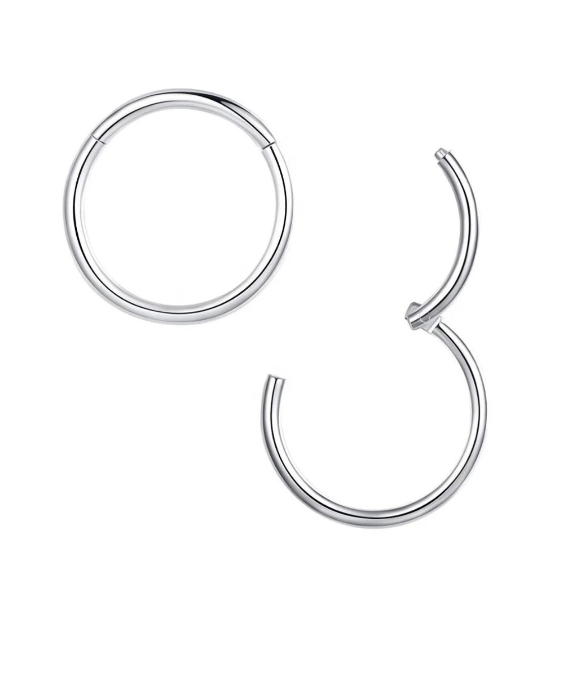 Hinged Septum Clicker Segment Nose Ring Lip Ear Daith 18G,16G,14G- ONE hoop