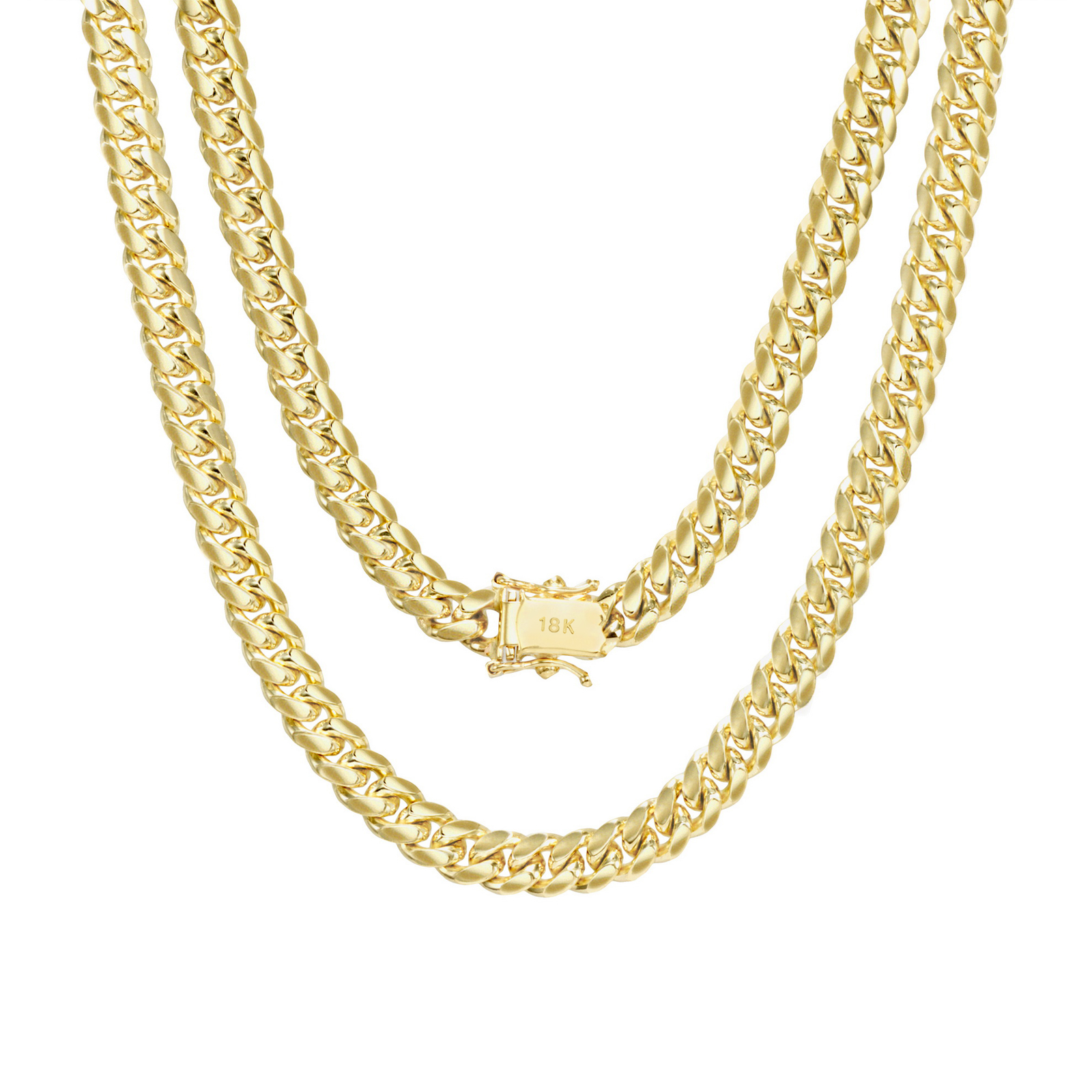 18K Yellow Gold Solid 2.7mm-7mm Miami Cuban Link Chain Necklace Bracelet 7″-30″