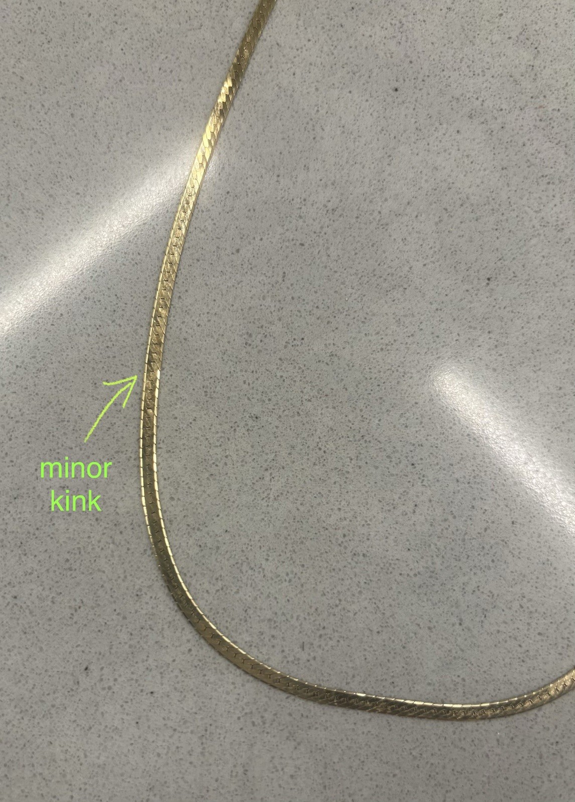 Vintage 14K Solid Yellow Gold Herringbone Necklace ~ 0.25” ~ 4.15g