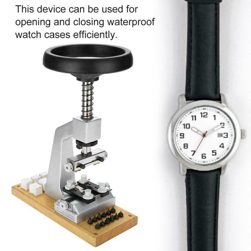 Bench Watch Case Back Opener with 6 Dies Repair Tool Accessory for Watches Kit