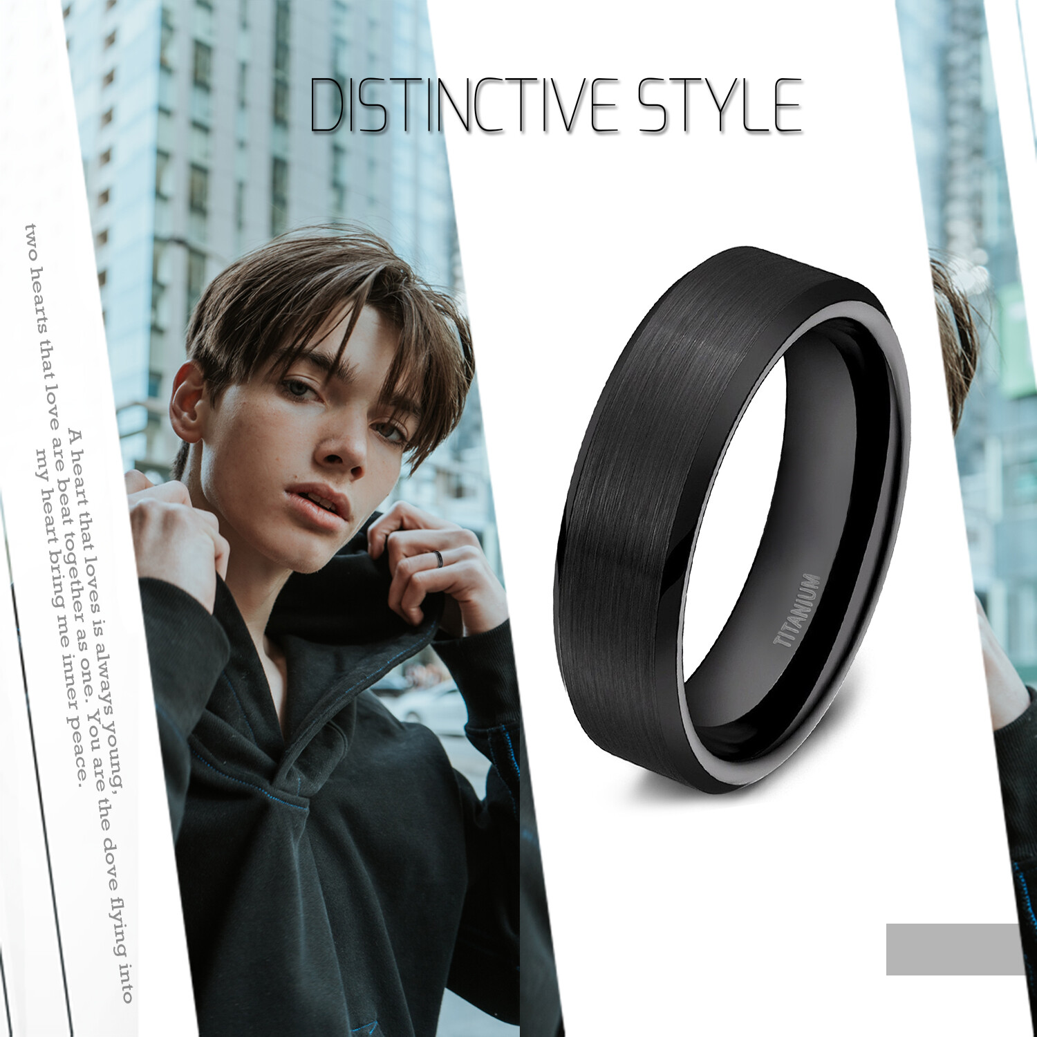 Men’s Women’s Black Titanium Ring Couples Engagement Wedding Band Comfort Fit