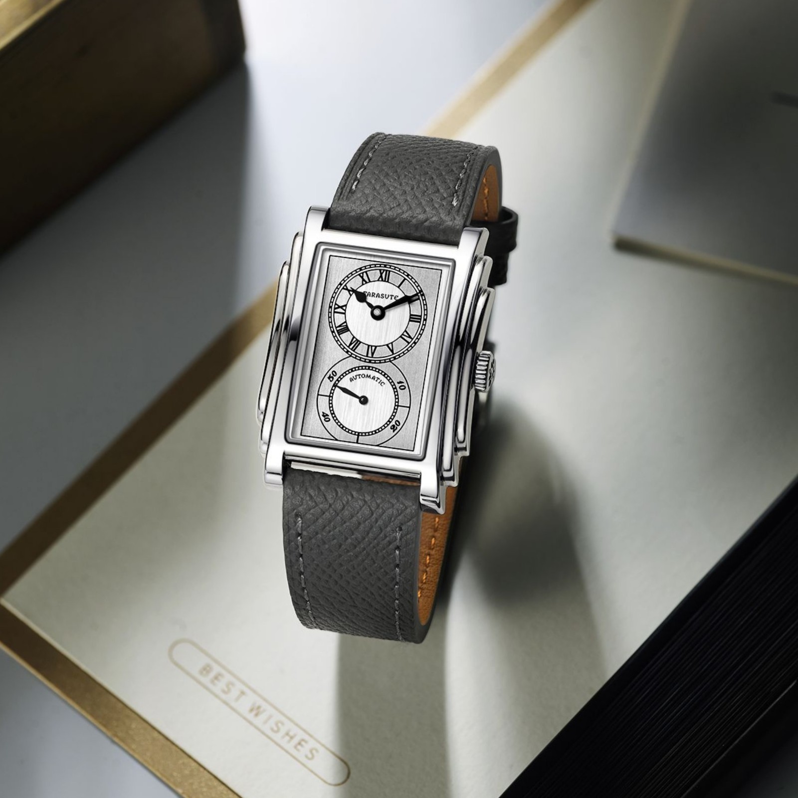 FARASUTE Men Automatic Watch 31mm Rectangle Mechanical Wristwatch Miyota 8215
