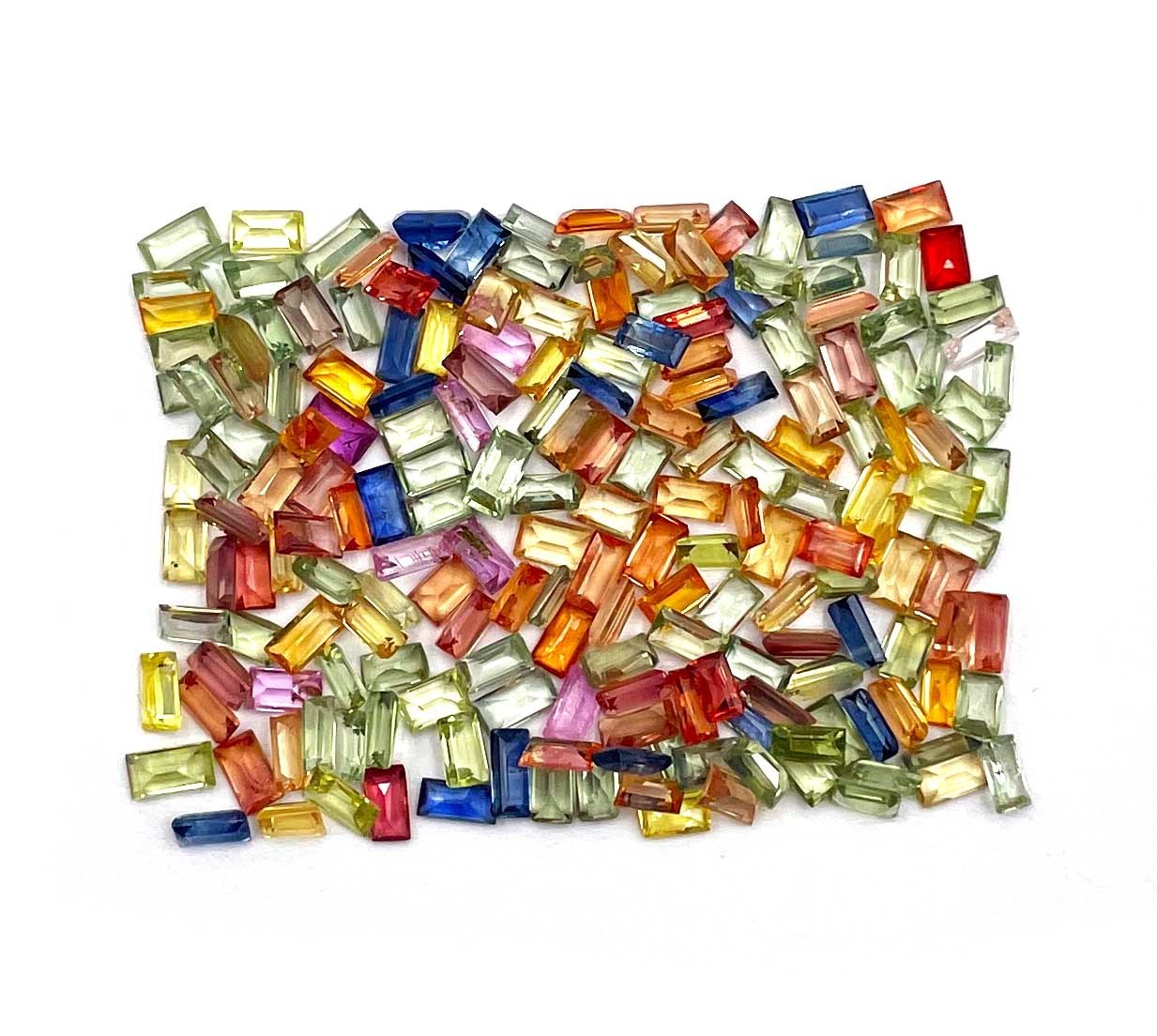 Natural Multi Sapphire Baguette Cut Loose Gemstone Lot 10 Pcs 2*3.50 MM 1 CT