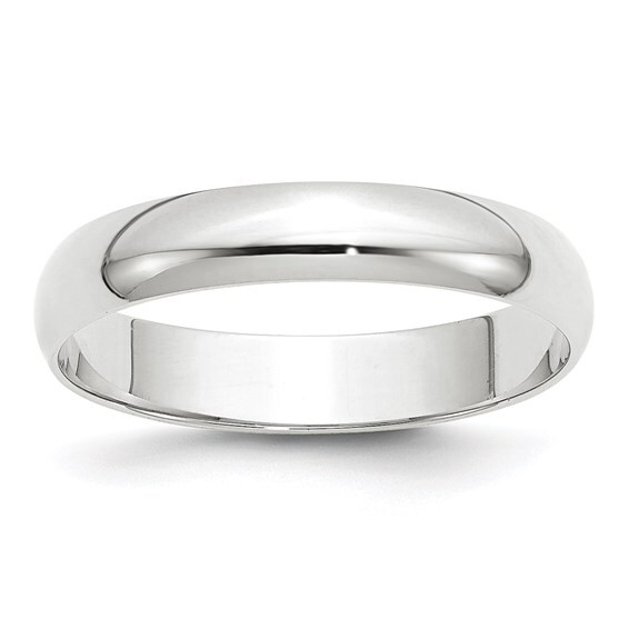 10K Solid White Gold 2mm 3mm 4mm 5mm 6mm 8m Men’s Women’s Wedding Band Ring