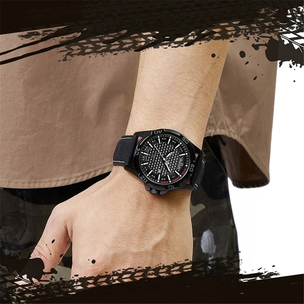 NAVIFORCE Men Quartz Watch Leather Watch Gifts Simple Dial Male Sport Wristwatch