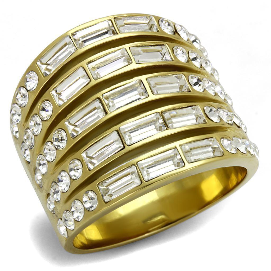 Gold Womens Ring Anillo Para Mujer y Ninos Unisex Kids 316L Stainless Steel Ring