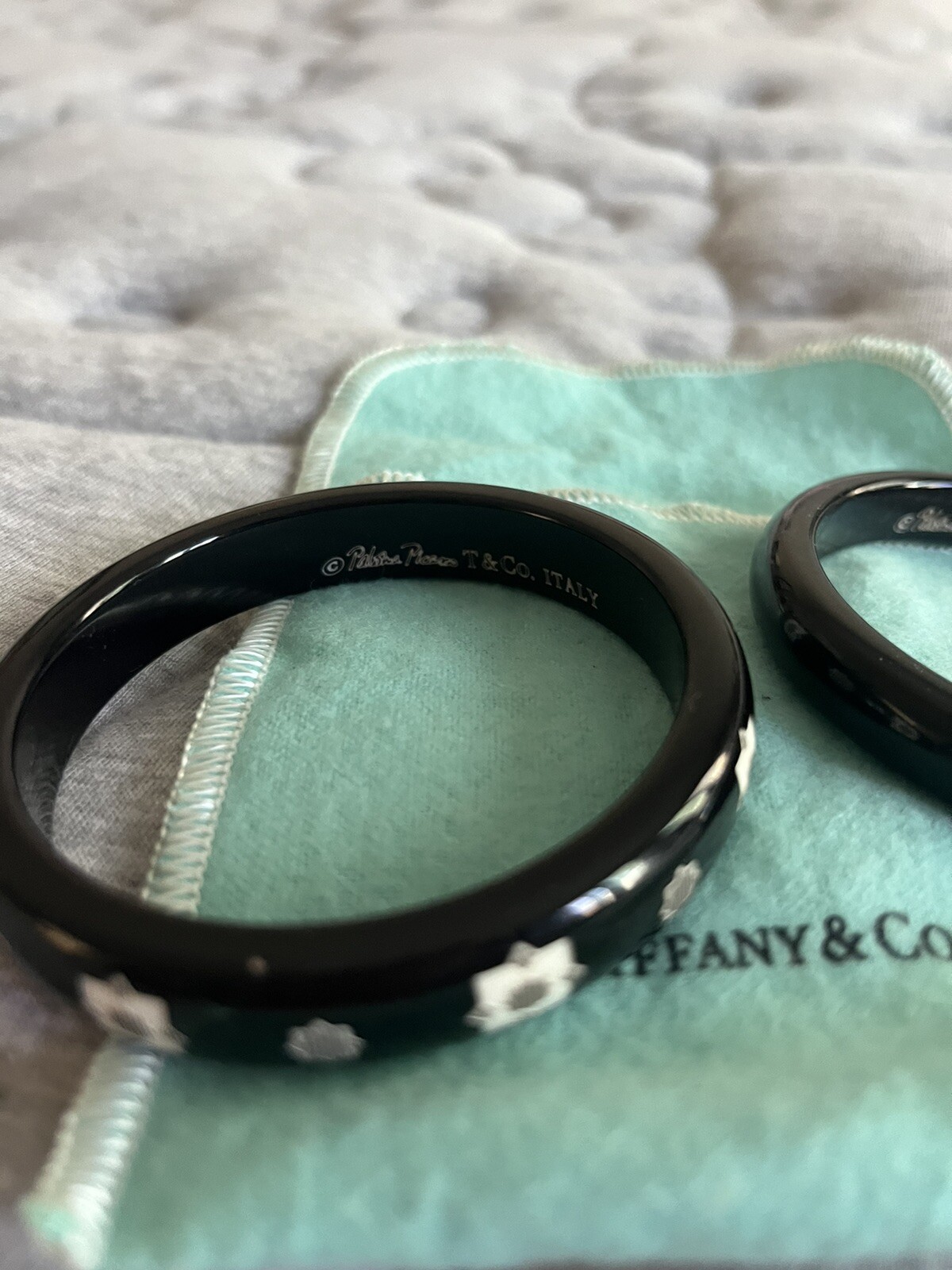 Auth Tiffany & Co Paloma Picasso Marrakesh Zellige Resin 2x Bangles RARE
