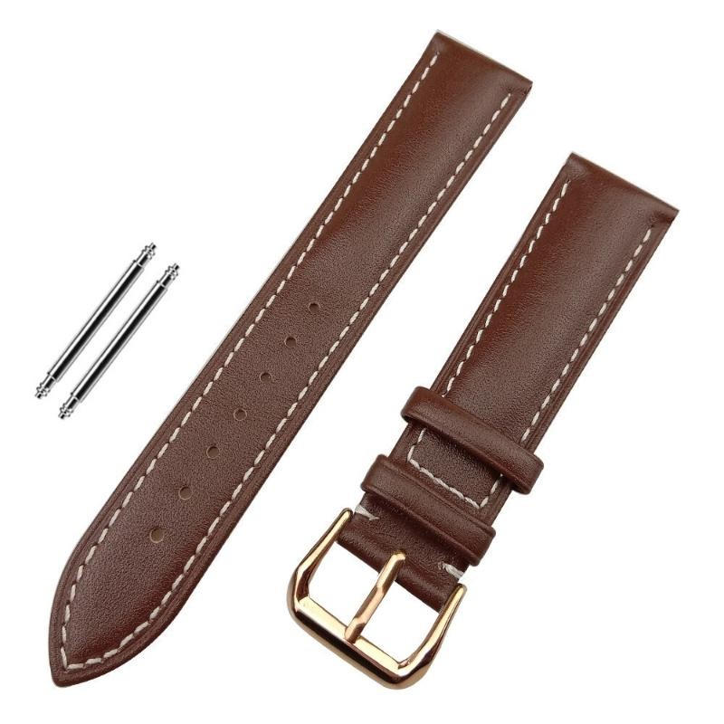 12 14 16 18 19 20 21 22 24mm With SS Pin Buckle Genuine Leather Watch Strap Band