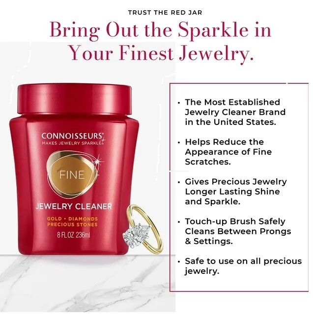 Connoisseurs Fine Jewelry Cleaner For Cleaning Gold, Platinum, Diamonds and Prec