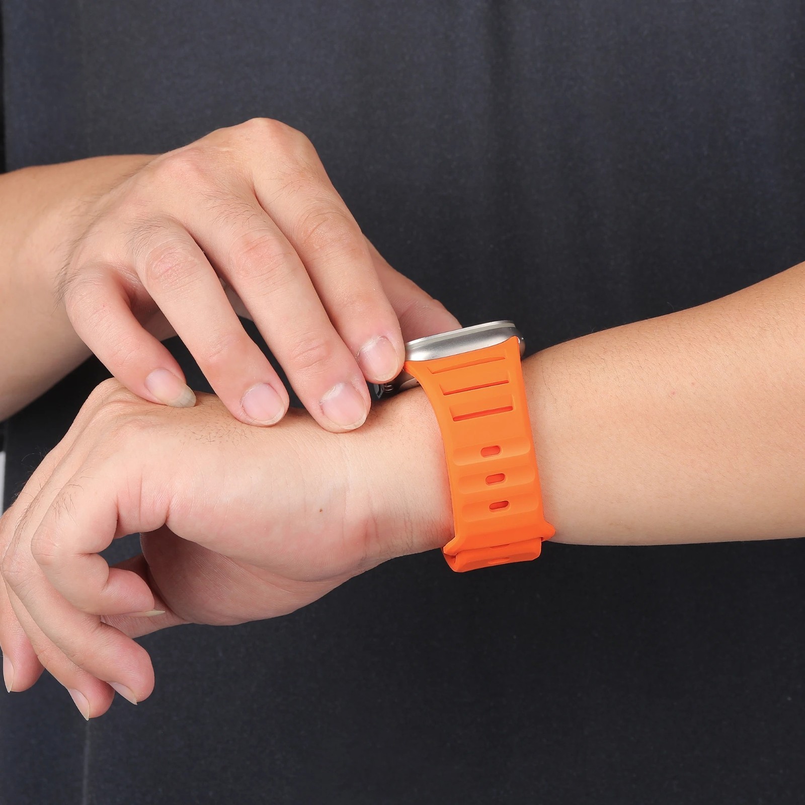 For Apple Watch Series Ultra 3 11 10 9 8 7 iWatch 49mm Silicone Sport Band Strap