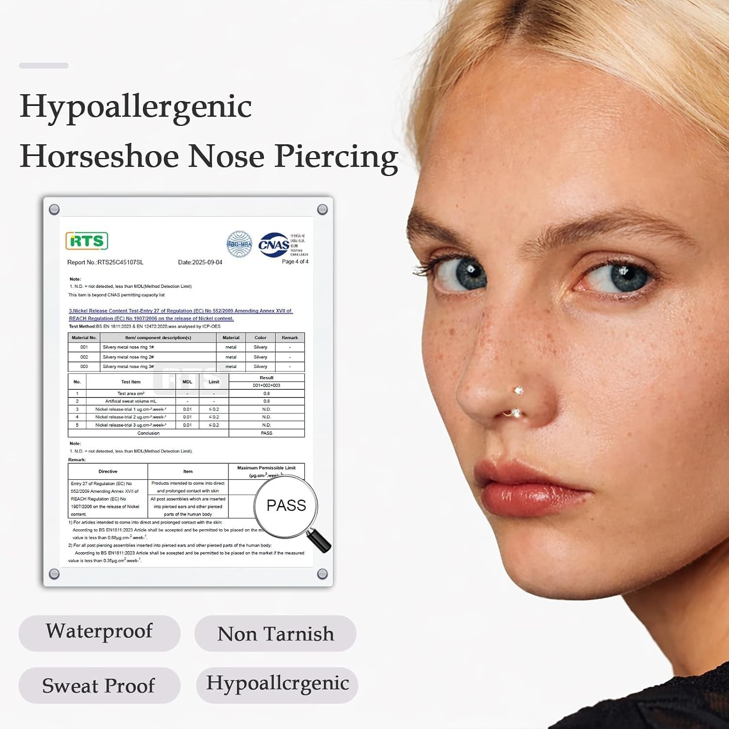 Fashion-Forward Titanium Nose Rings – 20G Horseshoe Hoops with CZ for All Styles